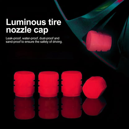 Upgrade Your Vehicle with These 4pcs Colorful Glowing Tire Valve Caps!