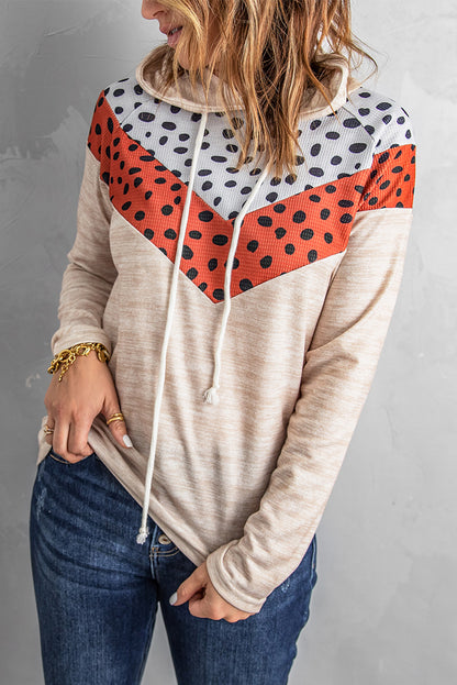 Printed Chevron Raglan Sleeve Hoodie