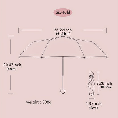 Ultra-Lightweight Capsule Sun Umbrella for Women - Two-in-One Mini Five-Fold Sun and Rain Protection with UV Protection