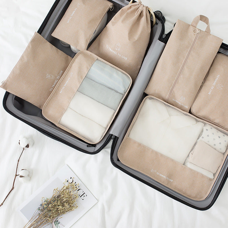 7-Piece Travel Storage Bag Set: Keep Your Clothes & Shoes Organized On-the-Go!