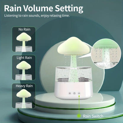 7-Color LED Night Light Rain Cloud Humidifier: Cute Humidifier & Oil Diffuser for Bedroom & Desk - Helps You Sleep & Relax with the Sound of Rain!