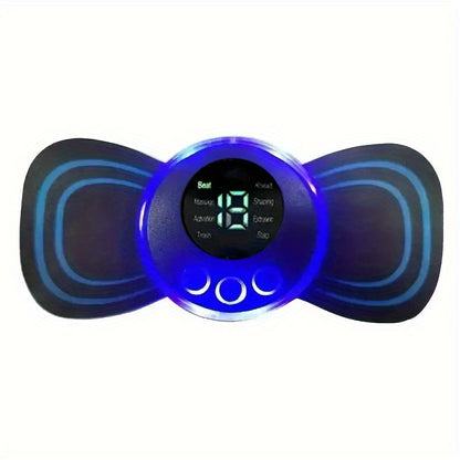 1 Portable Mini Electric Neck Massager, Neck Massage Stimulator, Sticker Therapy Device, Muscle Pain Relief, Muscle Relaxation USB Rechargeable