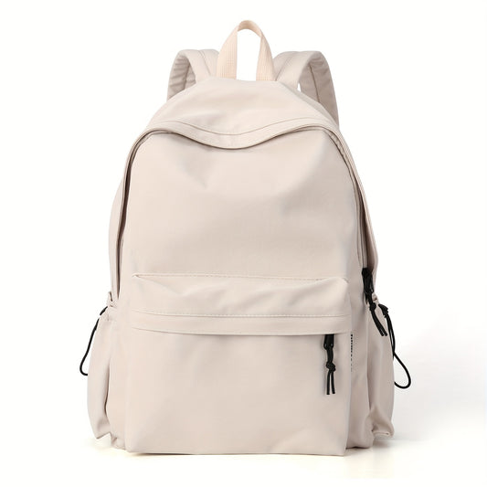 Sac à dos Preppy minimaliste de couleur unie pour femme – Sac d'école à fermeture éclair assorti pour le voyage et l'école 