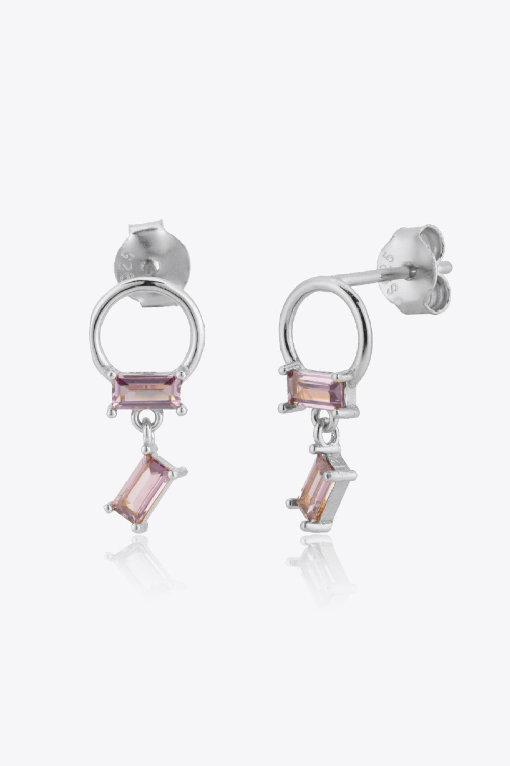 Boucles d'oreilles pendantes en argent sterling 925 avec zircone