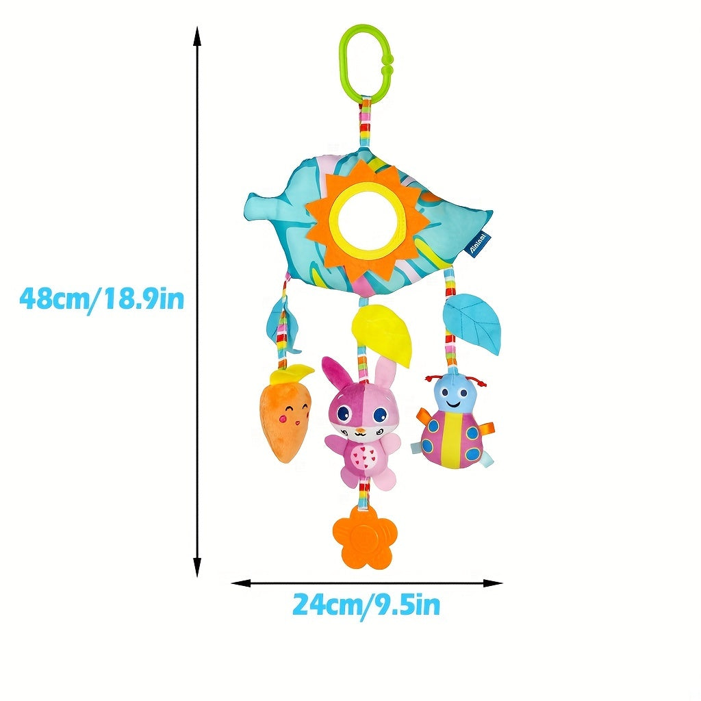 0-3 Years Old Soothing Plush Toy Bed Hanging Stroller - Cute Cartoon Creative Stroller Hanging Bed Hanging Soothing Baby Rainbow Rattle Bed Bell