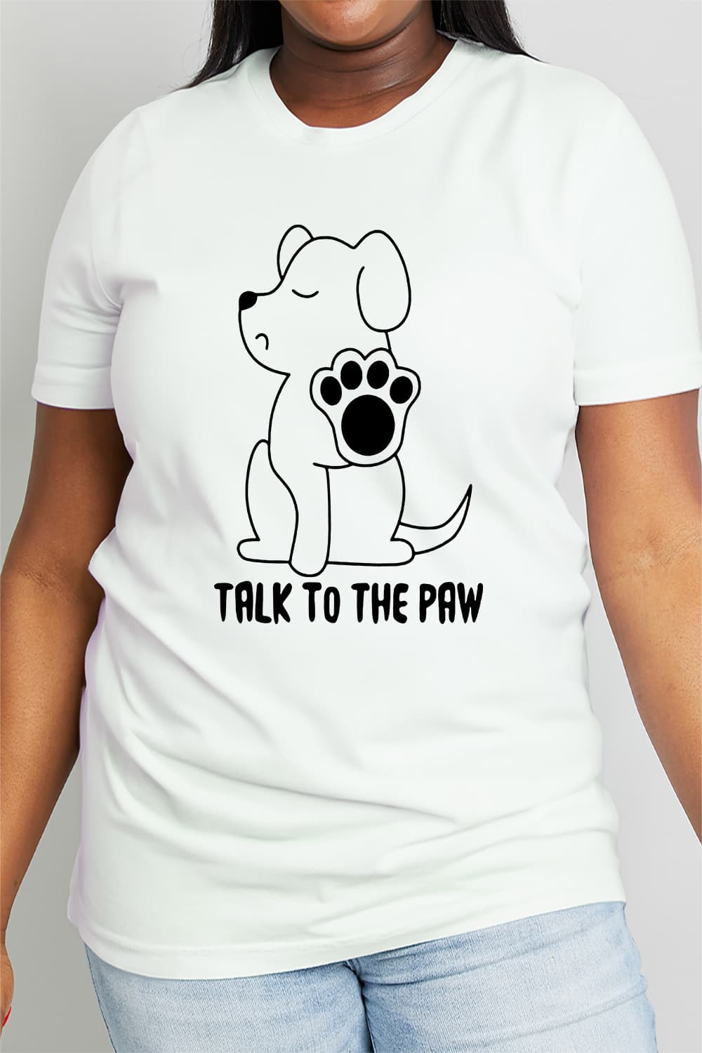 Simply Love Full Size TALK TO THE PAW Graphic Cotton Tee