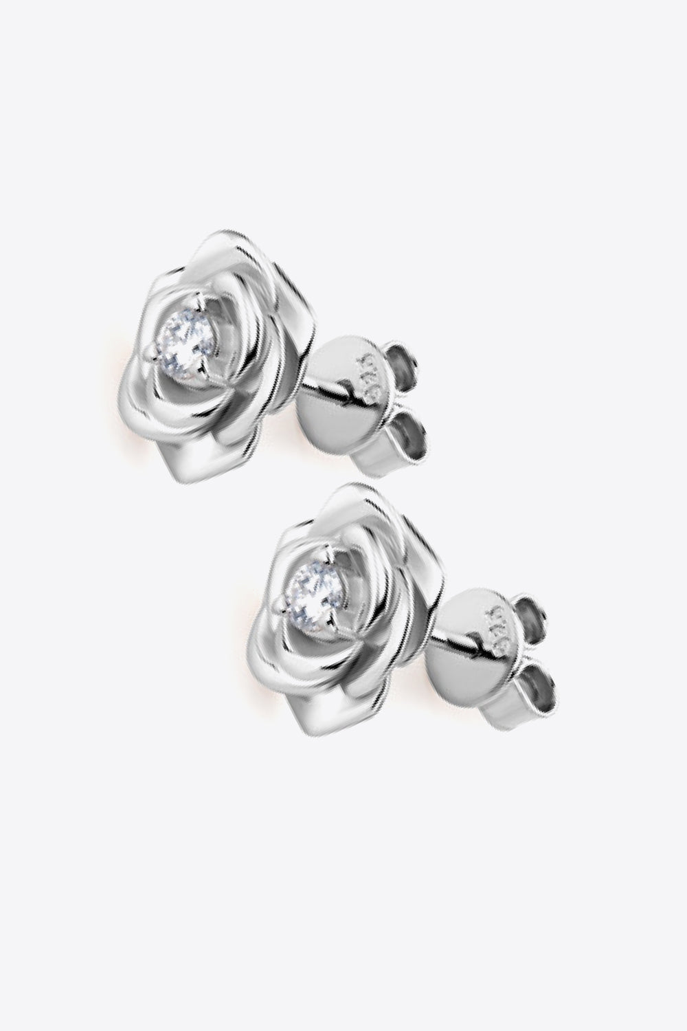 Boucles d'oreilles en argent sterling 925 avec fleur de moissanite