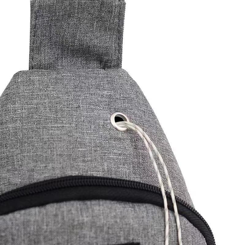 1pc Stylish and Durable Men's Canvas Chest Bag with Eyelets - Perfect for Travel and Outdoor Activities