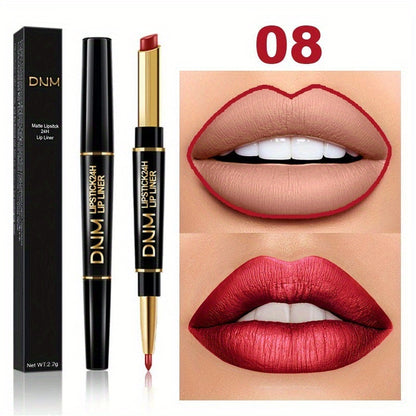 24 All Day 3 Pcs Lip Liner And Lipstick Set, Matte Lipstick With Lip Liner 2 In 1, Dark Red Lipstick Matte Kit With Lip Liner, Valentine's Day Gifts For Women