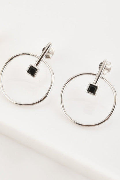 Boucles d'oreilles en argent sterling 925 avec décor en zircon