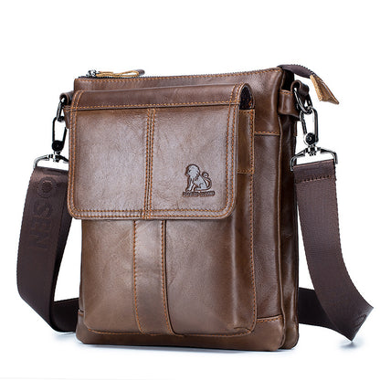 Upgrade Your Style with this Stylish Men's Leather Messenger Bag - Cow Leather Shoulder Bag!