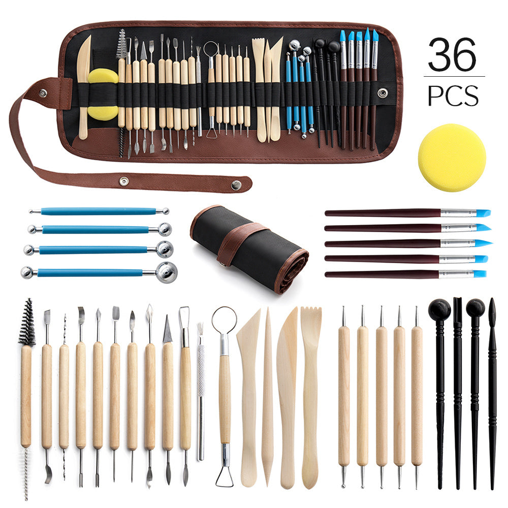 36-Piece Polymer Clay Tool Set - Perfect for DIY Carving, Drilling, Polymer Clay Stones & More!