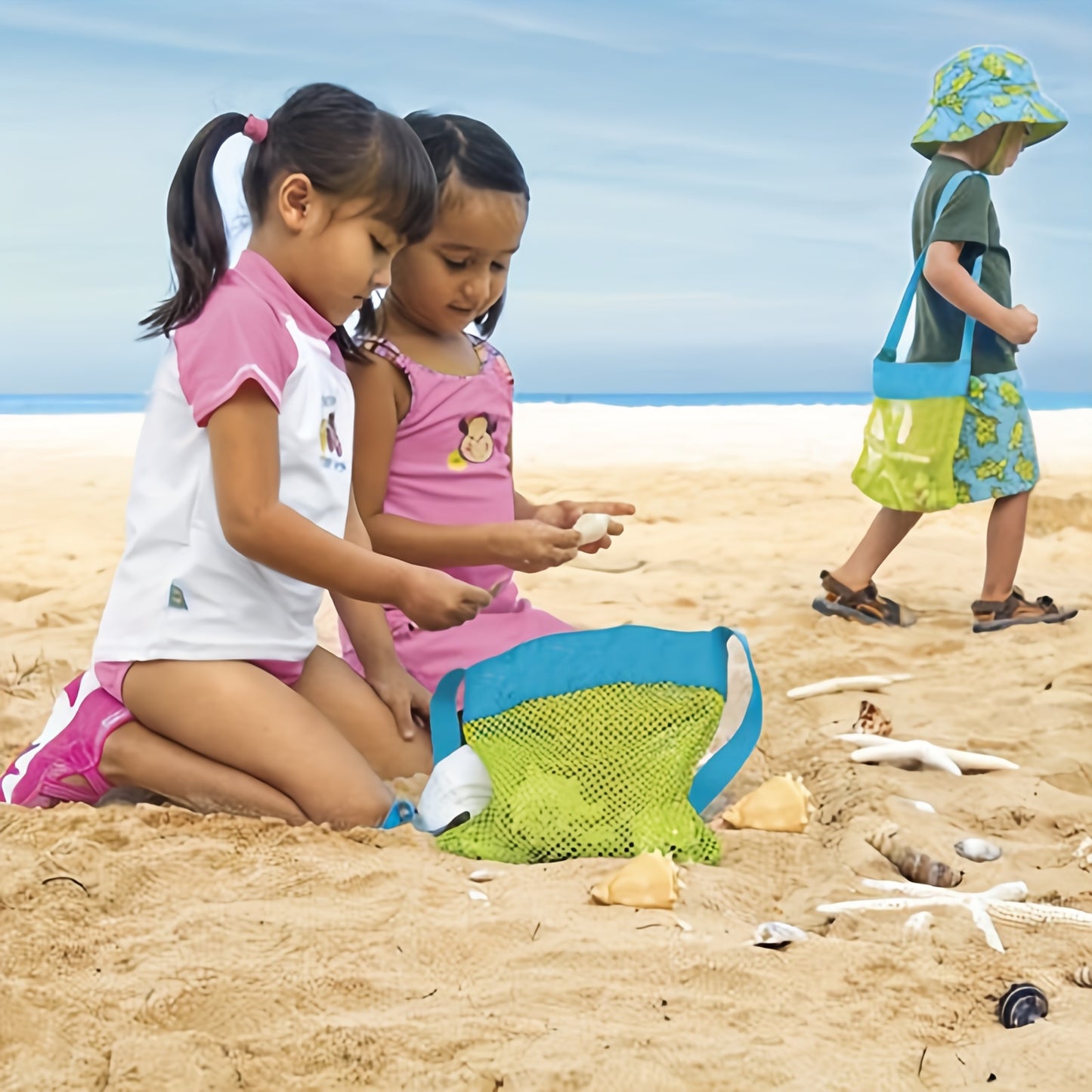 1pc Mesh Beach Bag & Tote: Perfect for Sand Toys & Beach Nets!