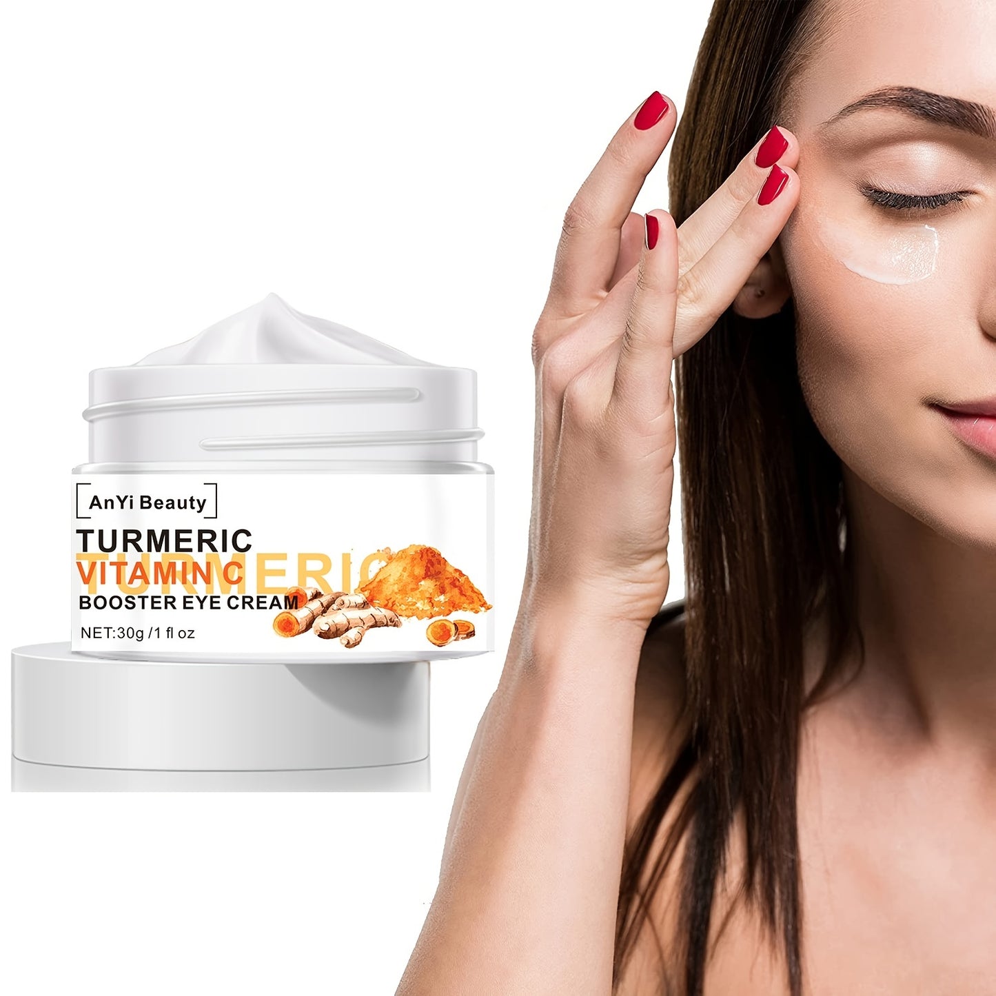 Turmeric Vitamin C Eye Cream - Moisturize, Reduce Aging, Smooth Wrinkles, Firm Skin, Reduce Dark Circles & Eye Bags