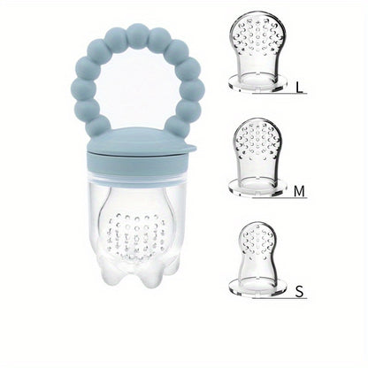 3pcs Children's Silicone Fruit & Vegetable Feeder with Handle - Perfect Food Supplement Pacifier!