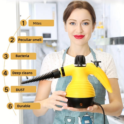 9-Piece Accessories Included: Perfect for Kitchen Stain Removal, Curtains, Car Seats, Floor, Window Cleaning - Steam Cleaner Handheld Pressurized for Perfect Cleaning!