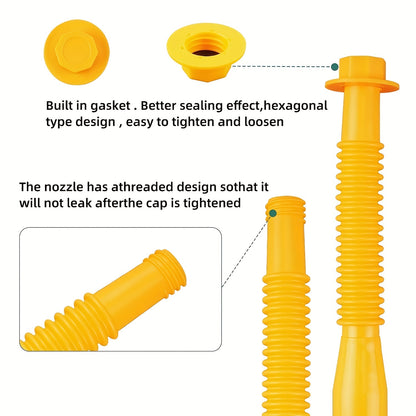 25pcs Gas Can Spout Replacement Kit - Includes 3 Sets of Conductor Pipe, Buckle Type Stopper Head Oil Nozzle & Drill