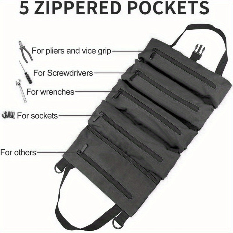 1PC Multi-Purpose Tool Roll Up Bag: Keep Your Working Tools Organized & Secure!