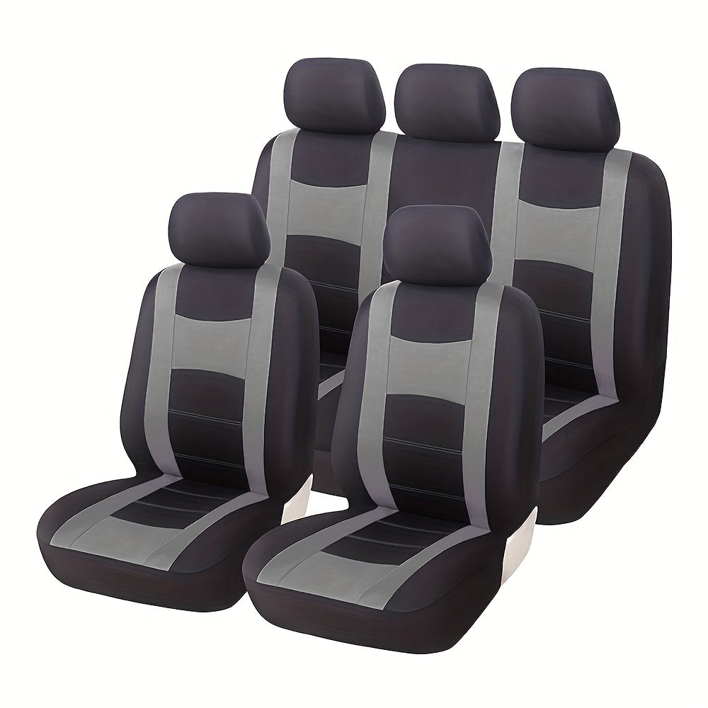 9pcs 5-seater H Pattern Universal Car Seat Cover