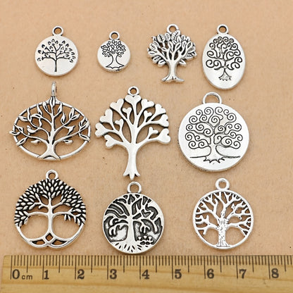 10Pcs Tree of Life Charm Pendants - Perfect for DIY Jewelry Making!