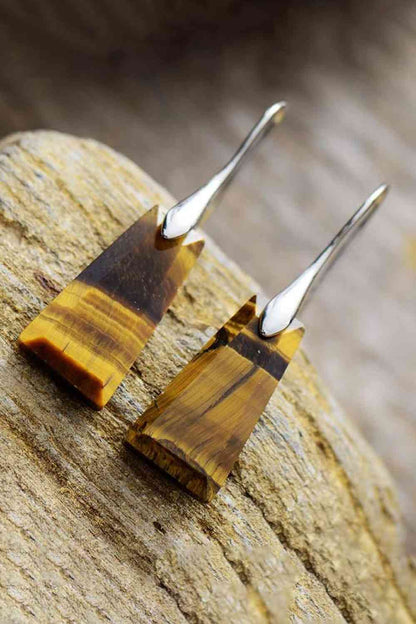 Handmade Geometrical Shape Natural Stone Dangle Earrings