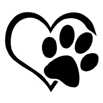 1pc Cute Heart Paw Car Decal - Show Your Love for Animals and Support Animal Rescue