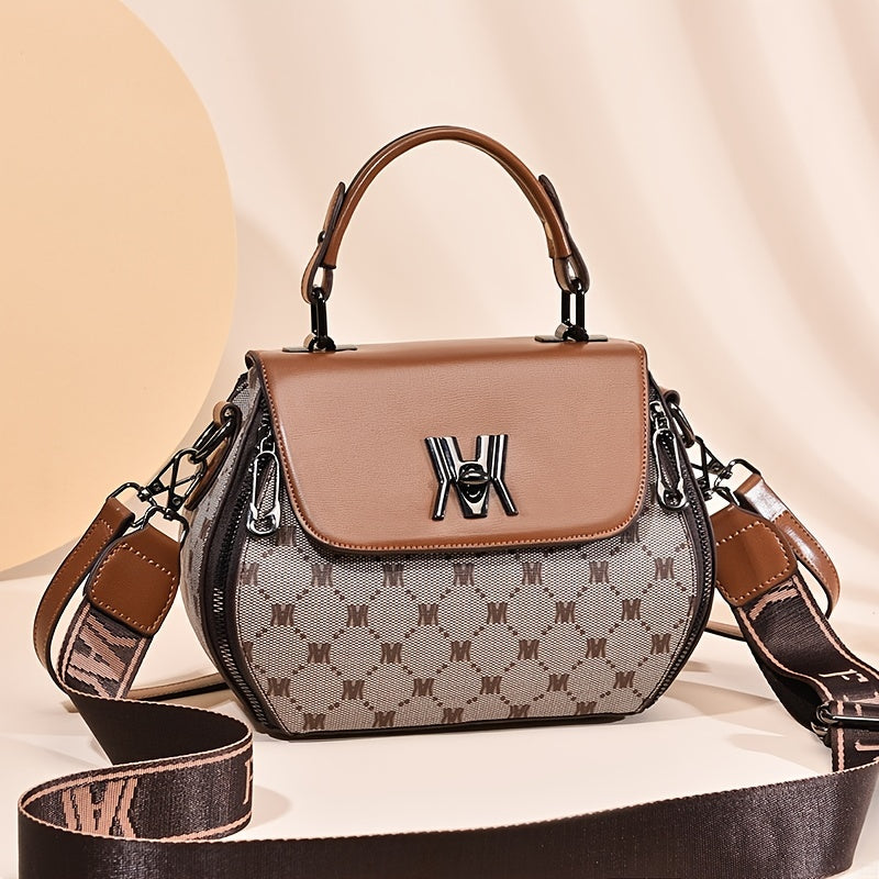 Women's Stylish Letter Graphic Flap Purse - A Must-Have Top Handle Bag for the Fashionable!