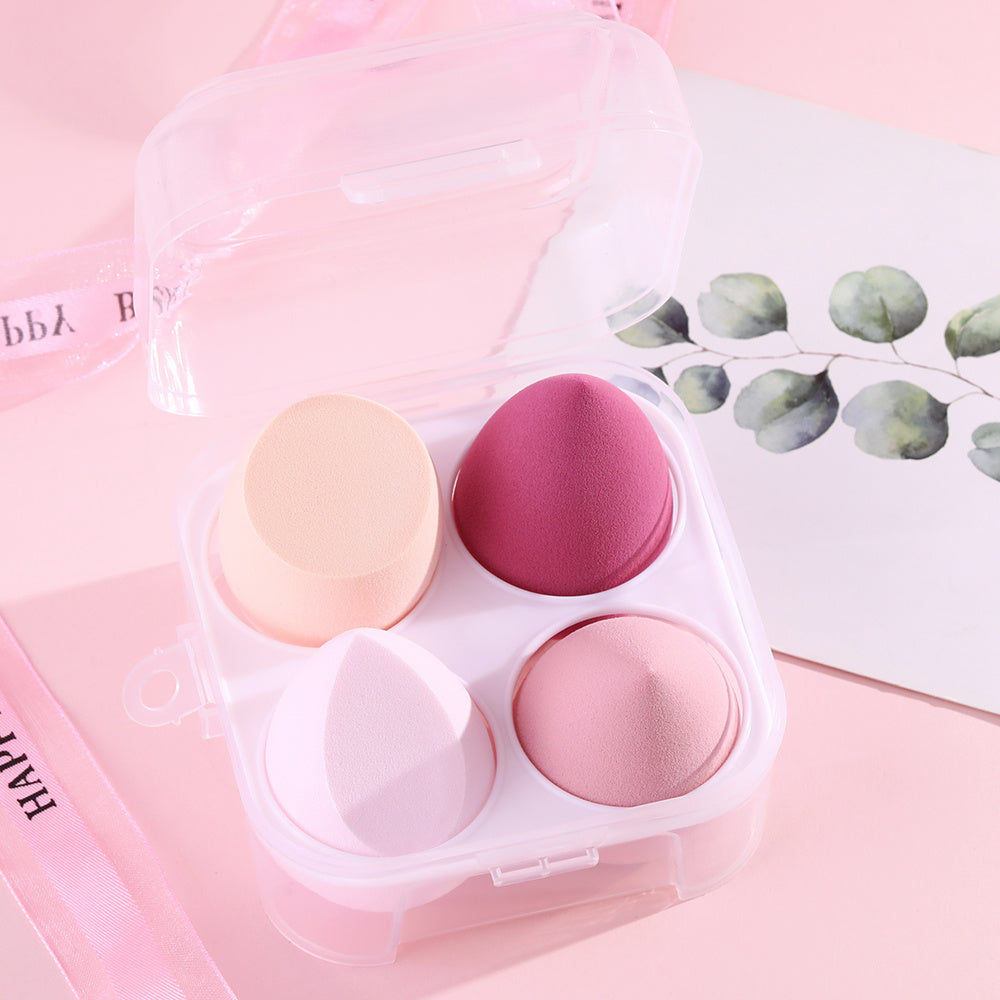 4 pcs Flawless Beauty Eggs - Transparent Box for Creams, Powders, and Liquids - Keep Your Makeup Organized and Easy to Find