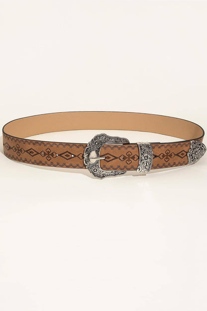 Patterned PU Leather Belt