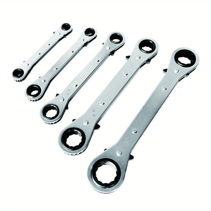 5-Piece Ratchet Wrench Set - Quick & Easy Auto Repair Tool for Double-Ended Ratchet Inch Size