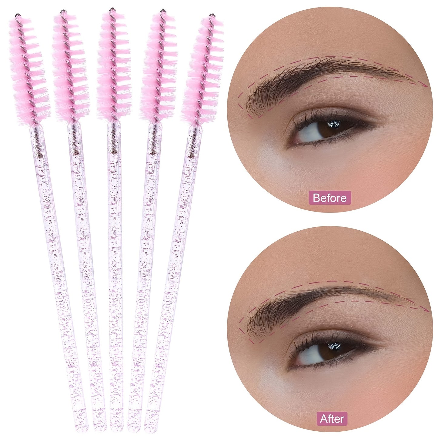 40 Pcs Colorful Crystal Mascara Wands - Perfect for Eyelash Extensions, Eyebrow & Makeup Tools!