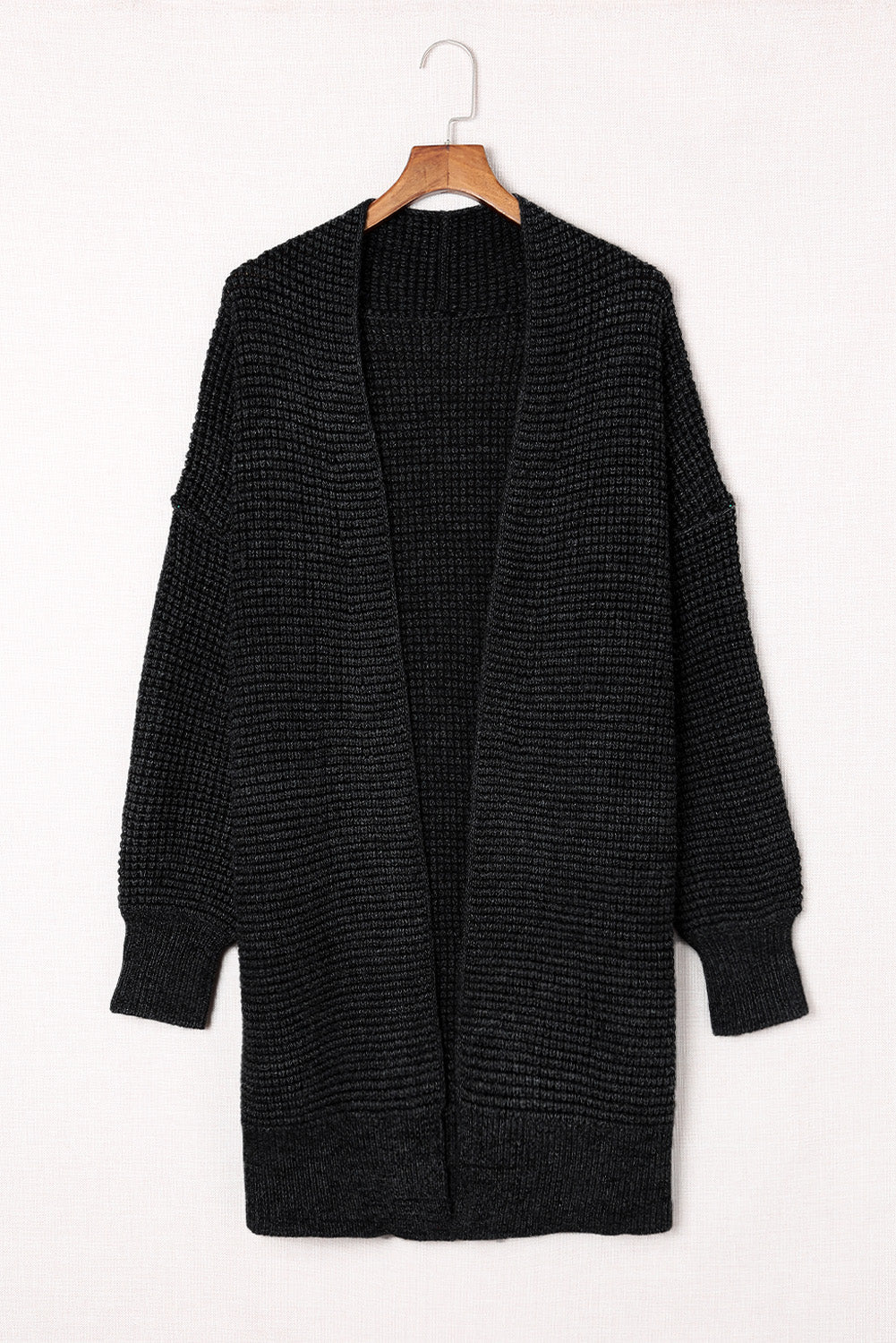 Cardigan long chiné ouvert sur le devant