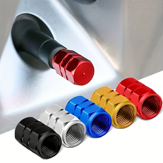 4pcs/8pcs Aluminum Alloy Car Tire Valve Caps - Dustproof & AIR Valve Caps for USA Car, Motorcycle, Truck & Bike