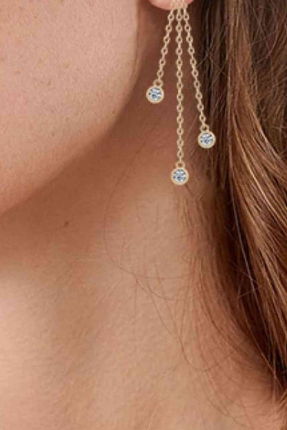 Boucles d'oreilles en chaîne superposée en moissanite de 1,2 carat