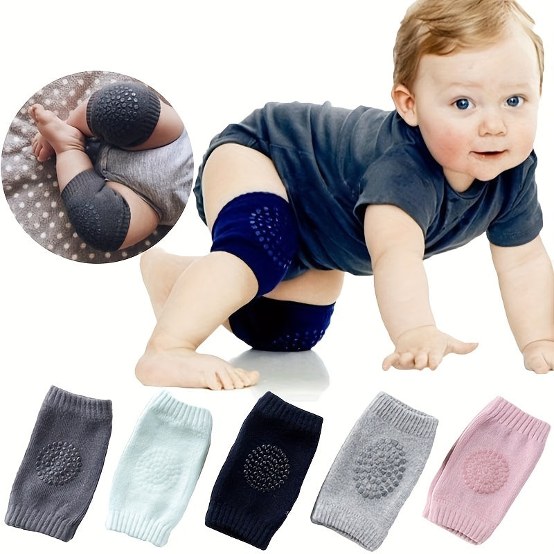 2pcs Baby Infant Toddler Soft Elastic Knee Elbow Brace Pads Cap, Anti-slip Crawling Safety Protector, Leg Cushion, 5 Colors Available