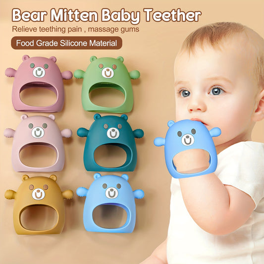 TYRY.HU Baby Teether Mitten - Silicone Anti-Drop Teething Toy for 6M+ Babies - Soothes Sucking Needs and Breastfeeding Babies - Easy to Hold with Soft Texture