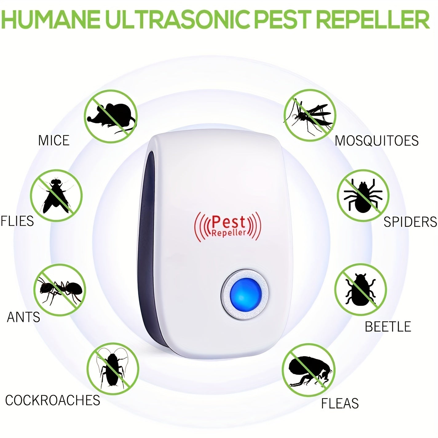 Ultrasonic Pest Repeller 4 Packs,Ultrasonic Pest Repellent Plug In,Pest Control Indoor For Mosquito, Insect, Mice, Spider, Bug, Ant, Cockroach