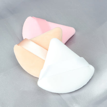 Velour Makeup Puff for Loose Powder, Contouring, and Under Eyes - Soft Triangle Shape for Flawless Application