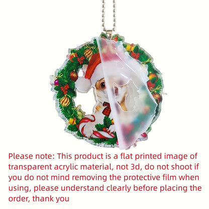 1pc New Creative Christmas Stocking Gloves Garland Cute Puppy Acrylic Car Hanging Decorations Halloween Christmas Tree Ornaments Home Decorations