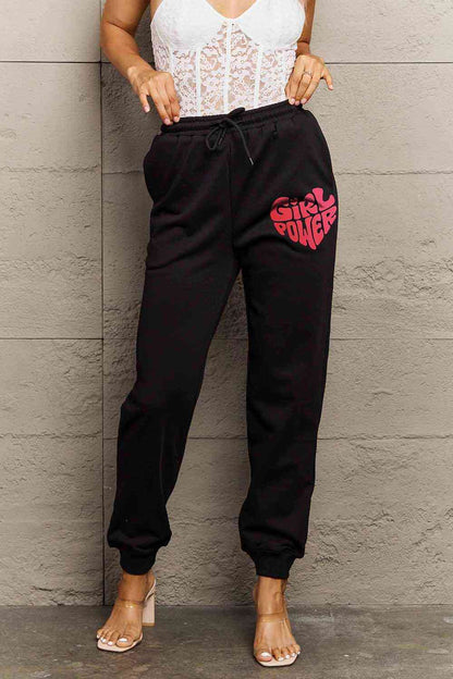 Pantalon de survêtement graphique Simply Love GIRL POWER pleine taille