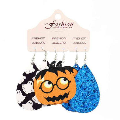 Boucles d'oreilles pendantes sur le thème d'Halloween en forme de larme