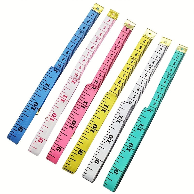 1pc, Inch Feet Soft Leather Ruler Measuring Clothes Ruler Cloth Ruler Tailor Meter Three Perimeters 59.06 Inch Color Random