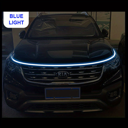 12V 70.87inchLED Car Hood Light Strips Dynamic With Start Scan Universal Car Decorative Atmosphere Ambient Lamps Daytime Running Lights