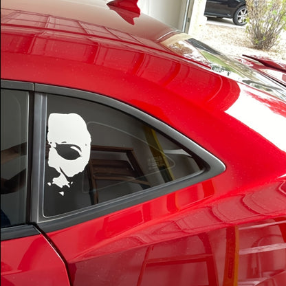 Waterproof Half Face Car Sticker - Perfect for Halloween and Horror Movies - Ideal for Cars, Trucks, Vans, Laptops, and Windows - Protects from Sun and Scratches