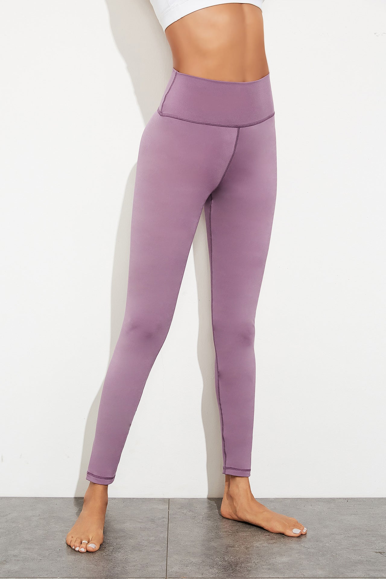 Leggings de yoga taille haute à coutures apparentes