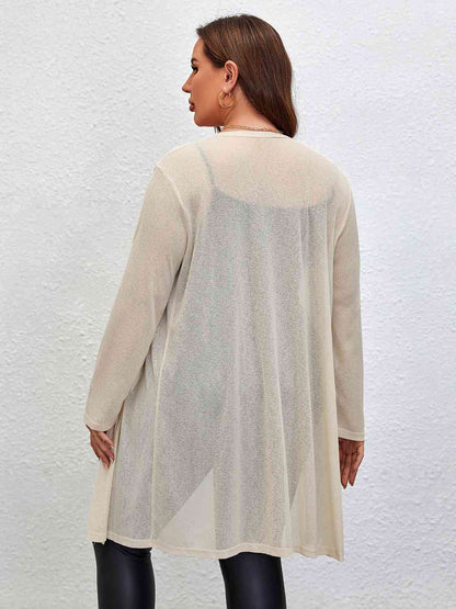 Plus Size Open Front Long Sleeve Cardigan