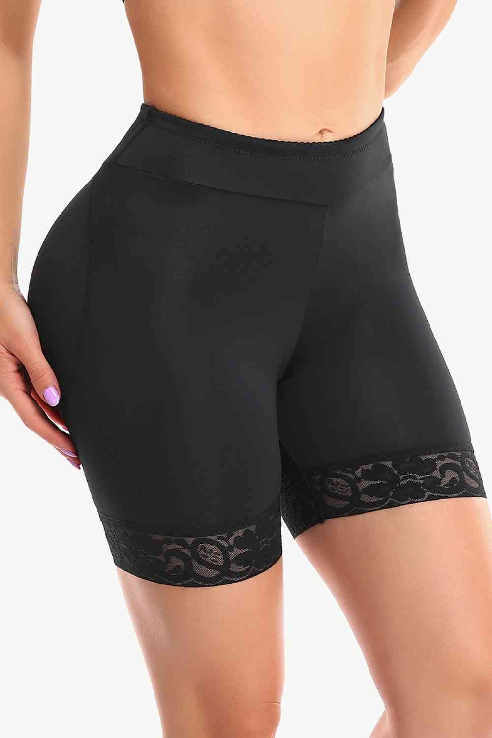 Full Size Lace Trim Lifting Pull-On Shaping Shorts