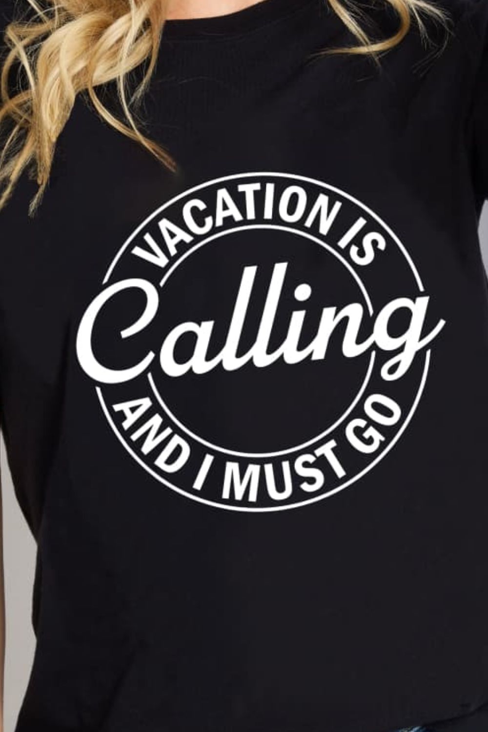 Simply Love VACATION IS APPEL AND I DUST GO T-shirt en coton graphique