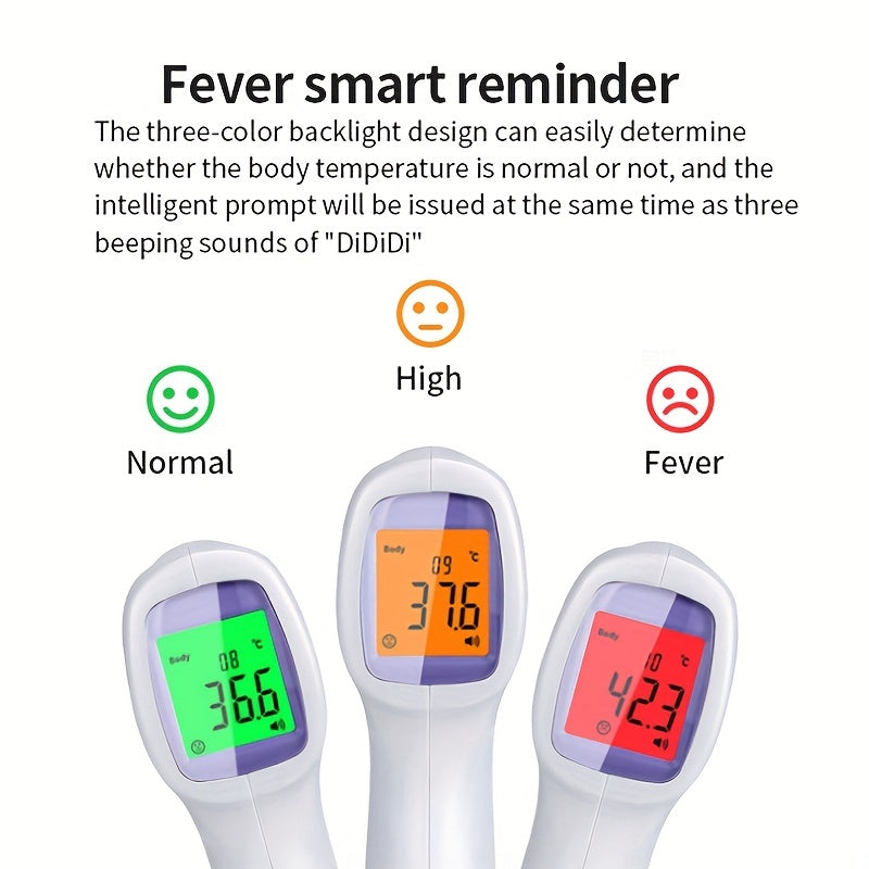 2-in-1 Digital Thermometer for Adults & Kids, Instant Accuracy & Fever Alarm - No Touch Forehead Thermometer for Baby (AAA Battery Not Included)