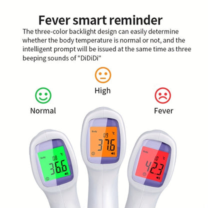 2-in-1 Digital Thermometer for Adults & Kids, Instant Accuracy & Fever Alarm - No Touch Forehead Thermometer for Baby (AAA Battery Not Included)